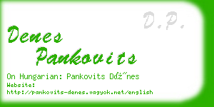 denes pankovits business card